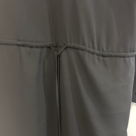 White House Black Market long sleeve v neck business casual black dress knee 10 - Picture 5 of 11